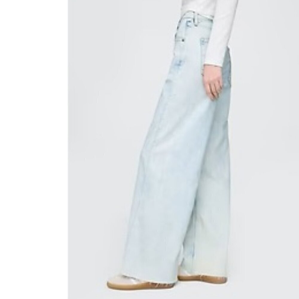 Banana Republic High Rise Paperbag Waist Super Wide Leg Baggy Denim Jeans